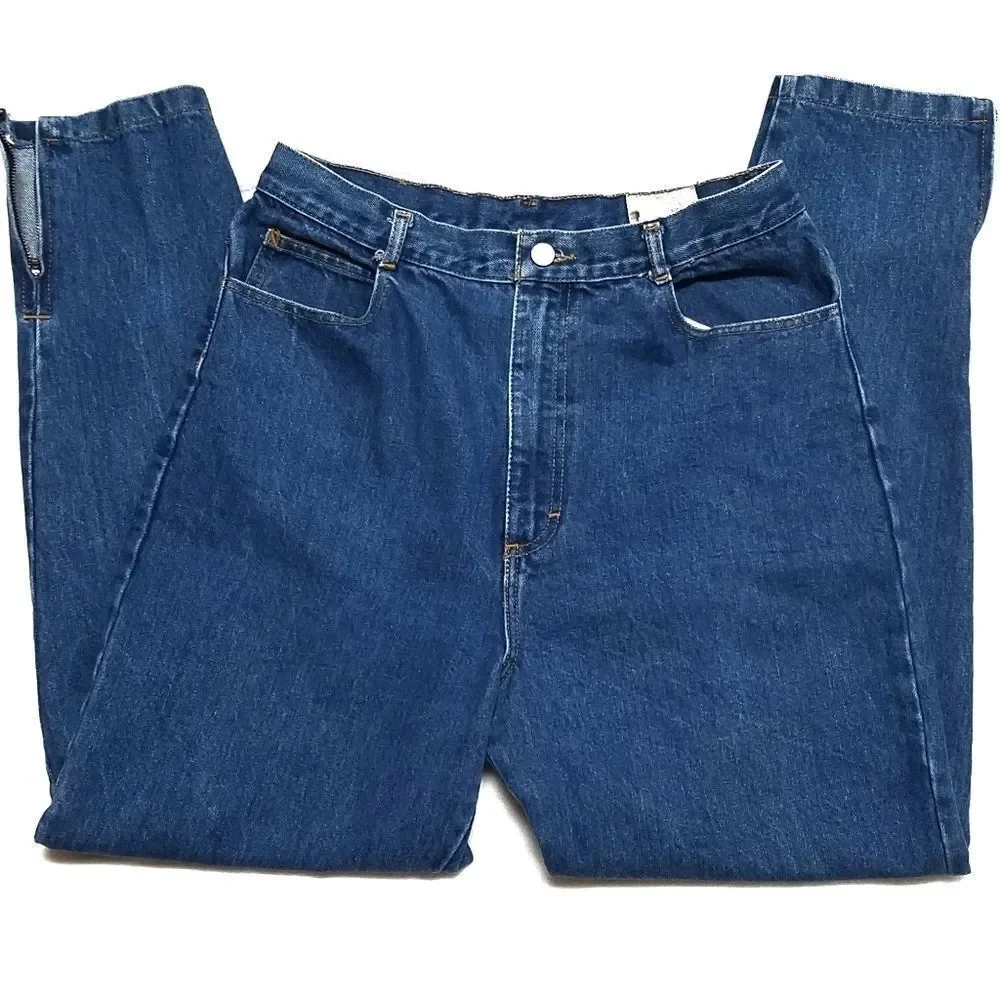 VINTAGE 90s Ultra High Rise Zipper Leg Jeans DR